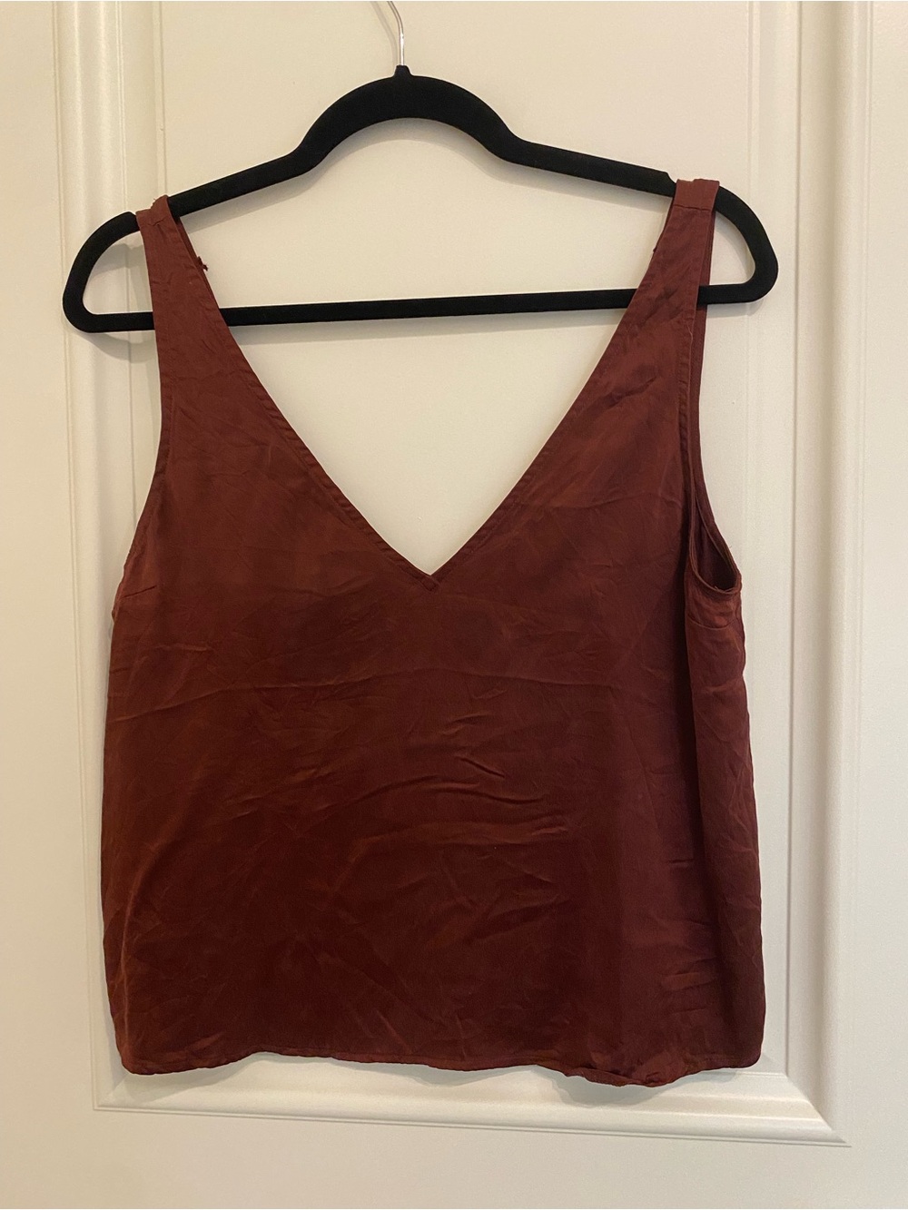 lunya Silk V-Neck Camisole - Rust Brown